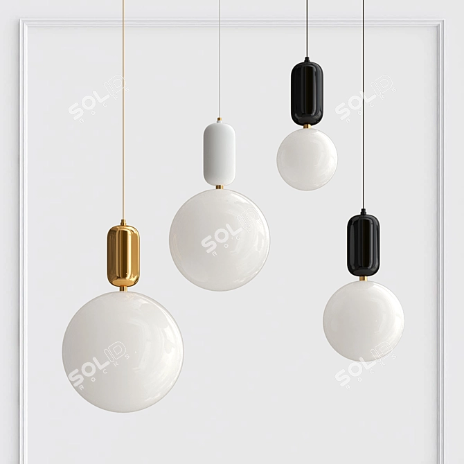 Designer Pendant Light Fixture by Jaimy Hayon 3D model image 2