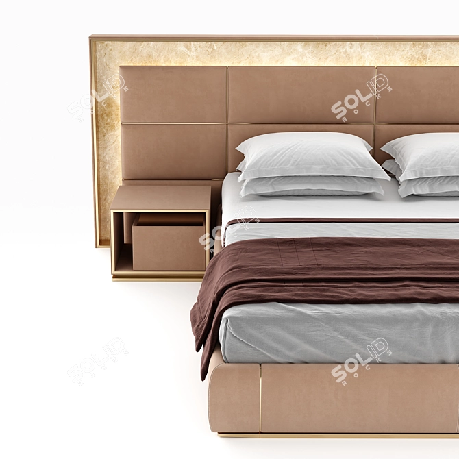 Illuminated Aubade Double Bed 3D model image 2