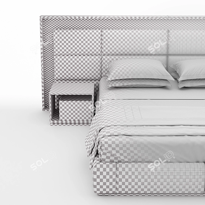 Illuminated Aubade Double Bed 3D model image 3