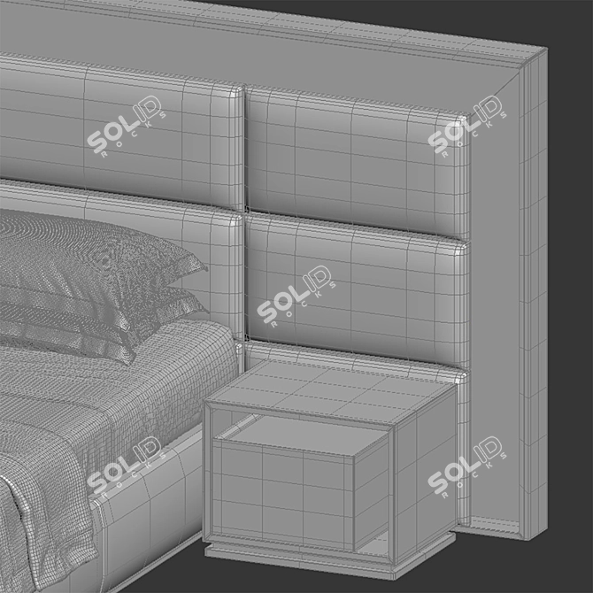 Illuminated Aubade Double Bed 3D model image 4