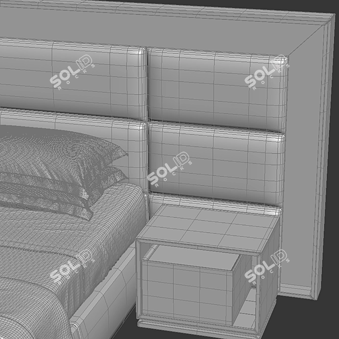 Illuminated Aubade Double Bed 3D model image 5