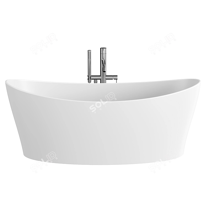 Rivea Maila Freestanding Bath, Easy-Care White 3D model image 2