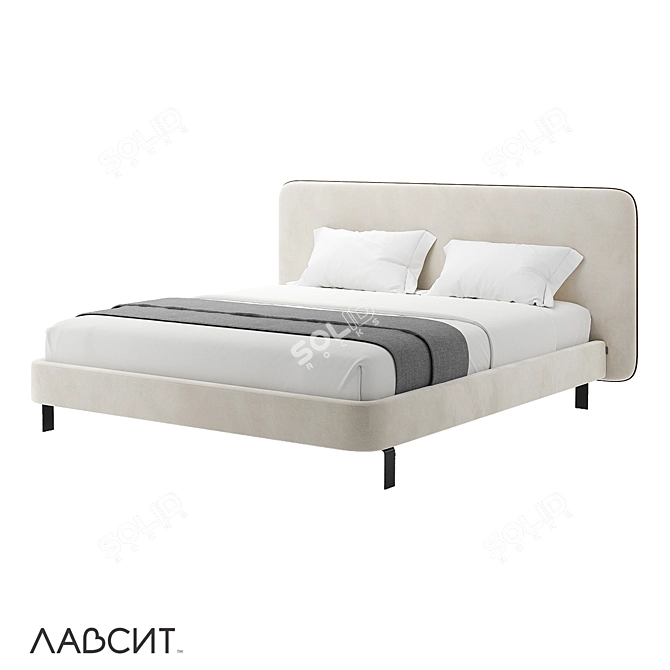 Modern Minimalist Double Bed 3D model image 1