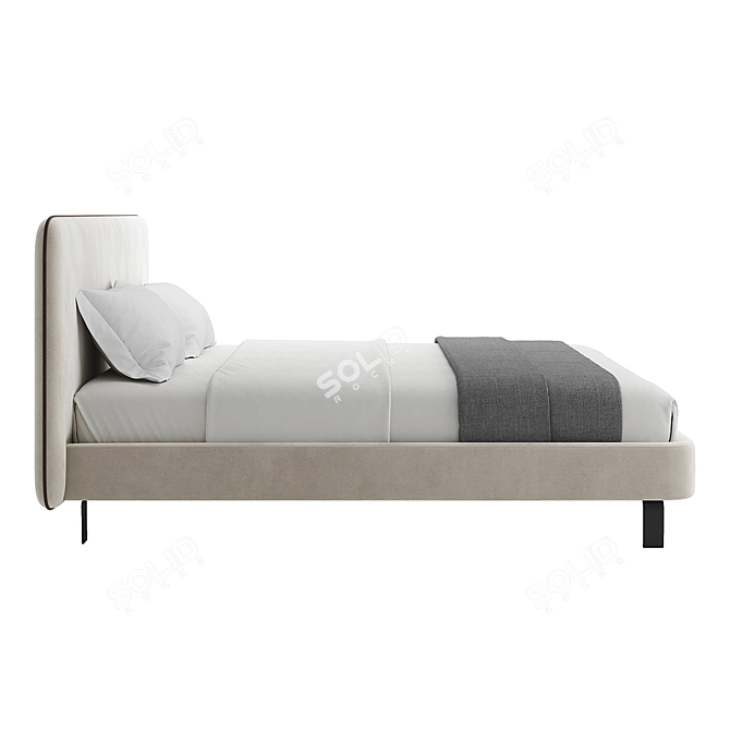 Modern Minimalist Double Bed 3D model image 2