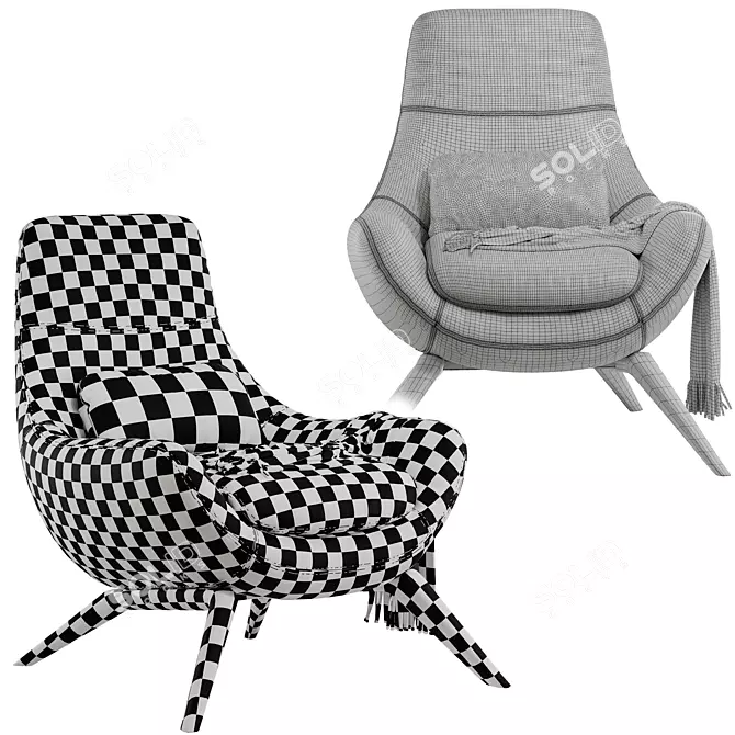 Modern Ermes Armchair Design 3D model image 5