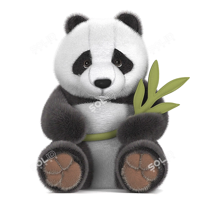 Soft Panda Plush Toy 3D model image 1