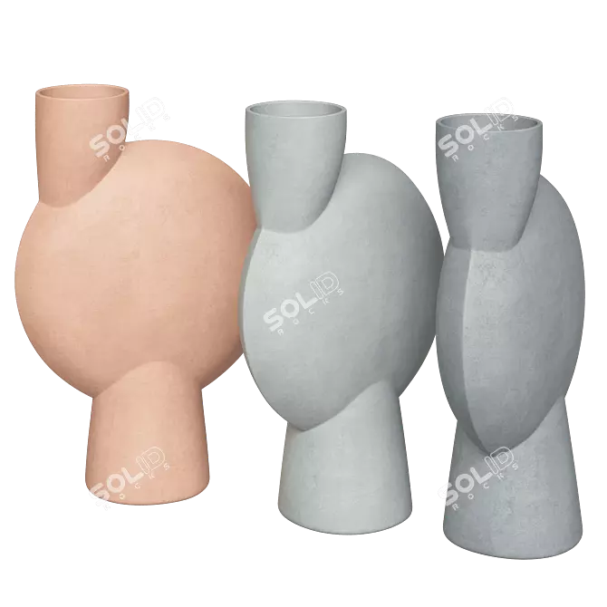 Elegant Sphere Vase Bubl Médio 3D model image 2