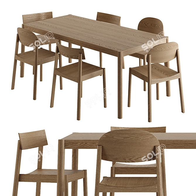 Sleek Citizen Dining Set by EMKO 3D model image 2