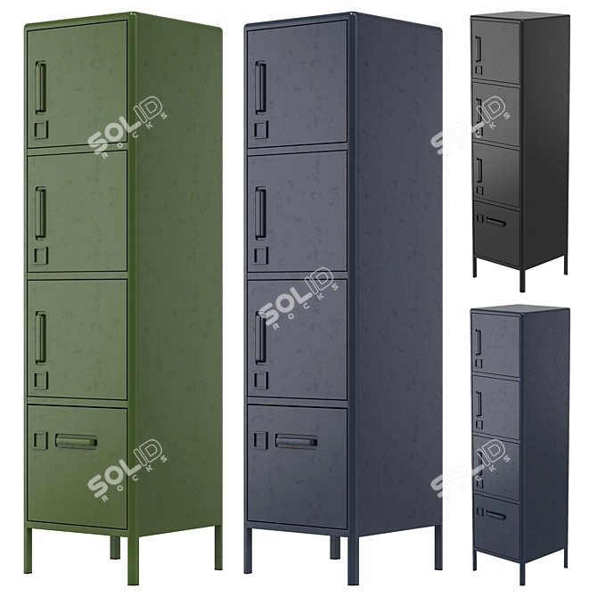  Scandinavian Style Tall Cabinet 3D model image 1