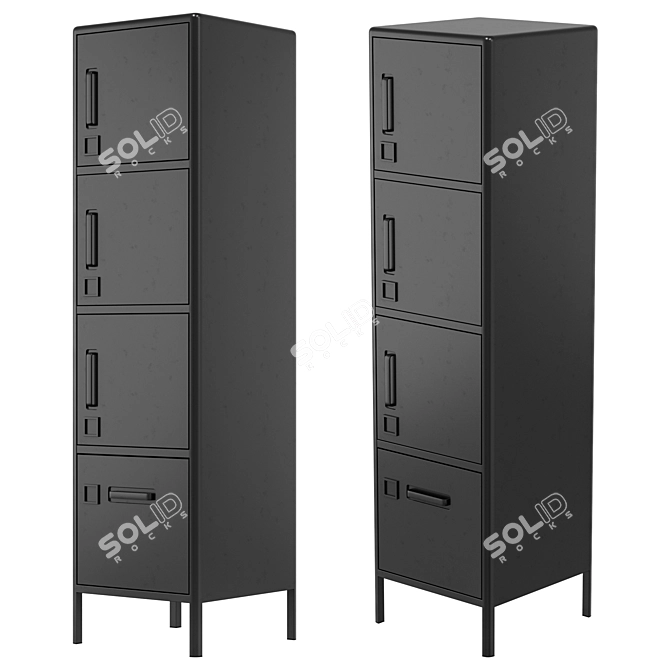  Scandinavian Style Tall Cabinet 3D model image 5