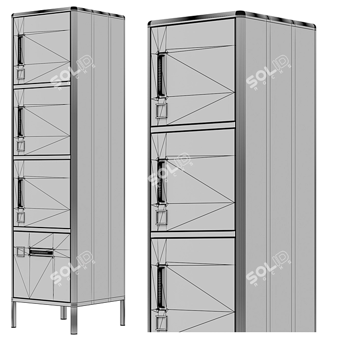  Scandinavian Style Tall Cabinet 3D model image 6