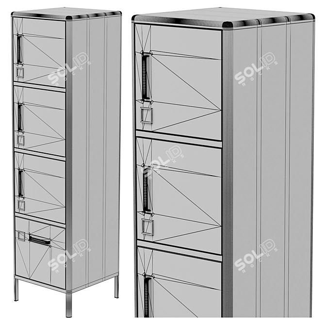  Scandinavian Style Tall Cabinet 3D model image 7