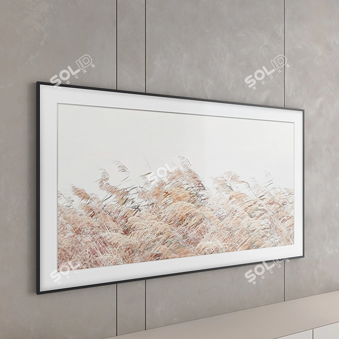 Samsung Frame ArtMode 75" TV Wall Set 3D model image 3