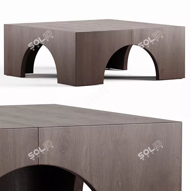 Contemporary Square Coffee Table - West Elm 3D model image 1