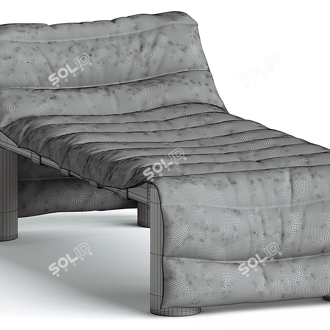  Sleek Black Denim Daybed 3D model image 3