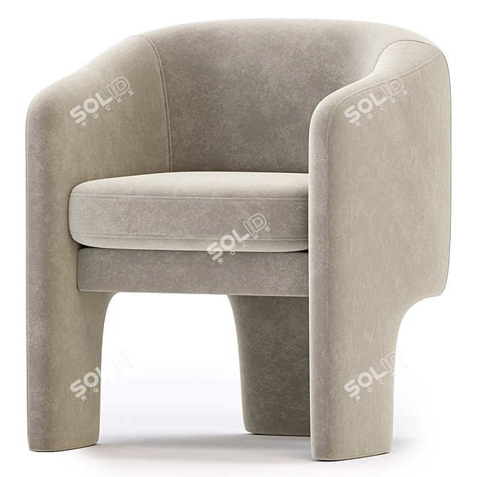 Comfort Collection Armchair in Grey 3D model image 4