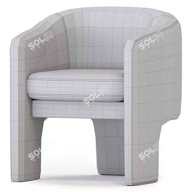 Comfort Collection Armchair in Grey 3D model image 5