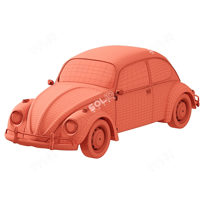 Vintage Volkswagen 2015 3D Model 3D model image 7