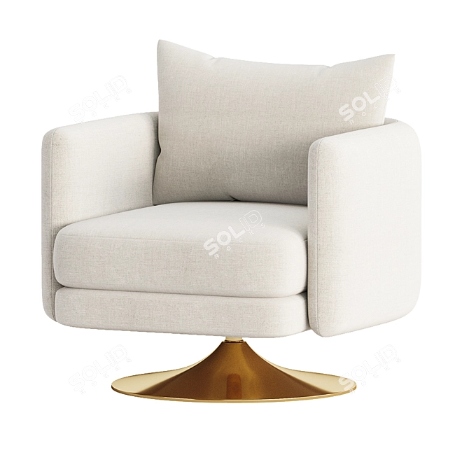 Modern Auburn Swivel Chair 2017 3D model image 2