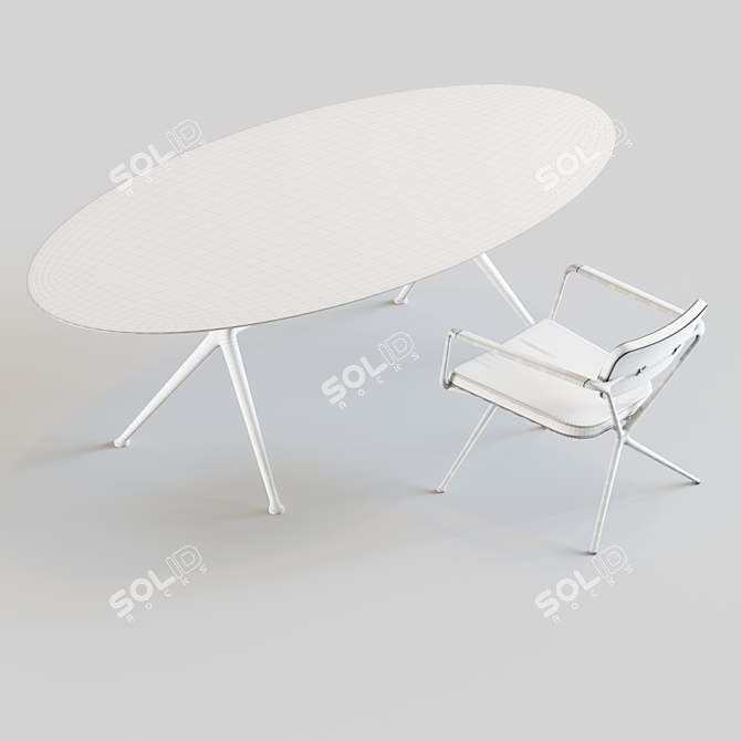 Elegant EXES Outdoor Furniture Set 3D model image 4