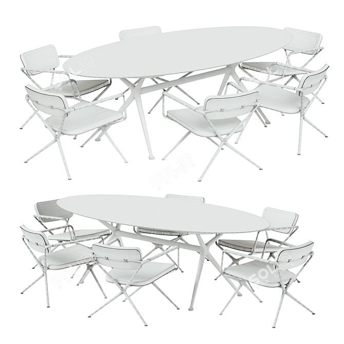 Elegant EXES Outdoor Furniture Set 3D model image 5