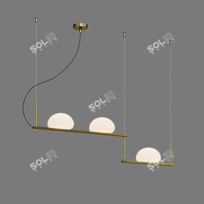 Eurosvet Stair Pendant Light 3-Lamp 3D model image 2