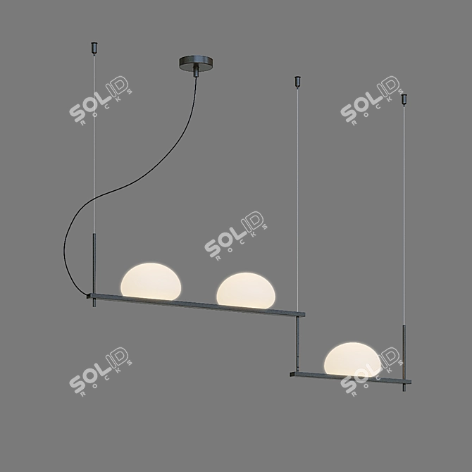 Eurosvet Stair Pendant Light 3-Lamp 3D model image 3