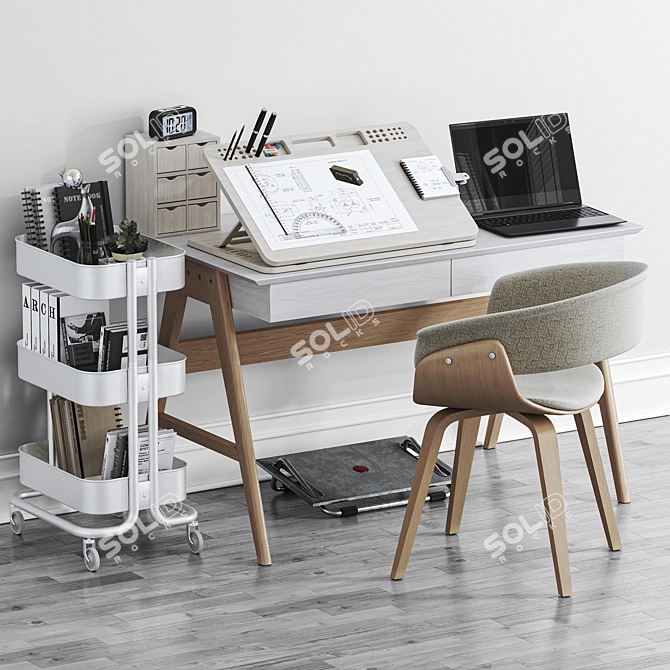 Modern Office Furniture Set 3D model image 4