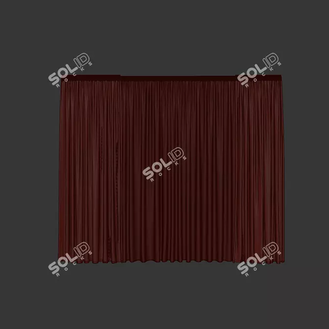 Curtains and Sheer Fabric Set 3D model image 6