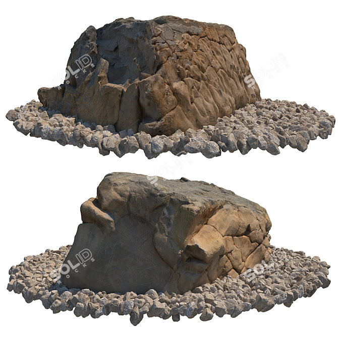 Decorative Landscape Stone Set 3D model image 1