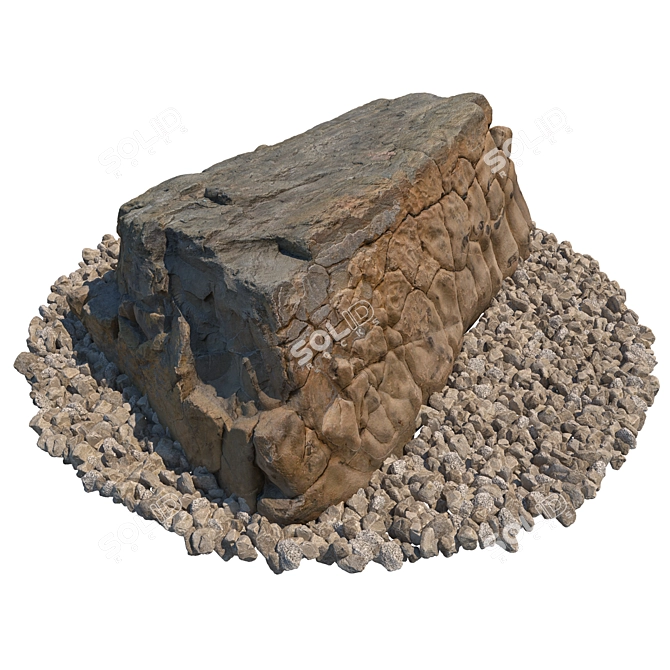 Decorative Landscape Stone Set 3D model image 4