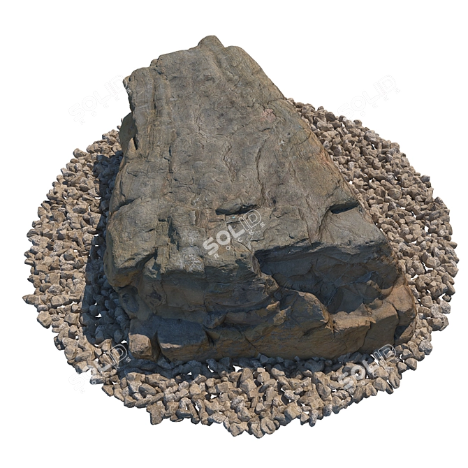 Decorative Landscape Stone Set 3D model image 5