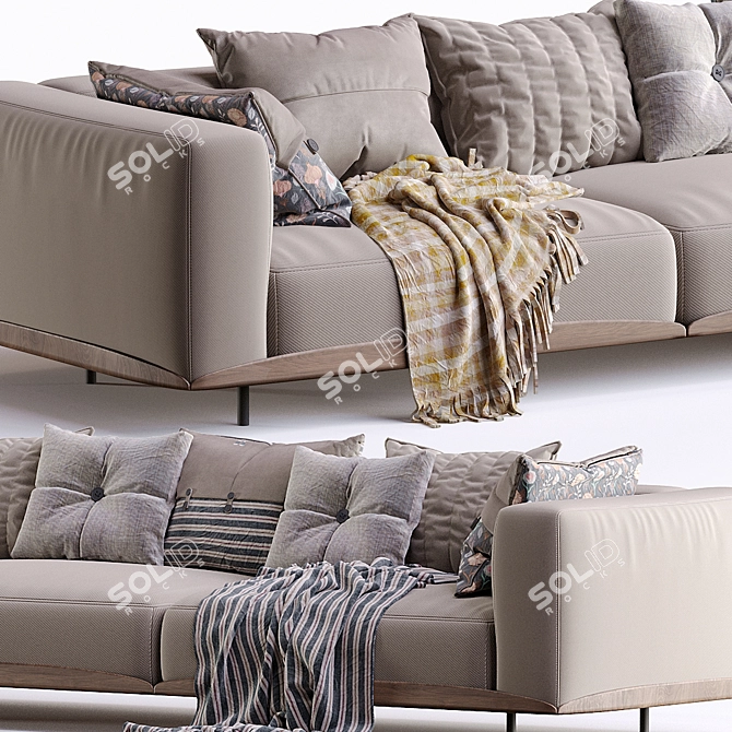 Product Title: Elegant and Inviting Lounge Chair 3D model image 2