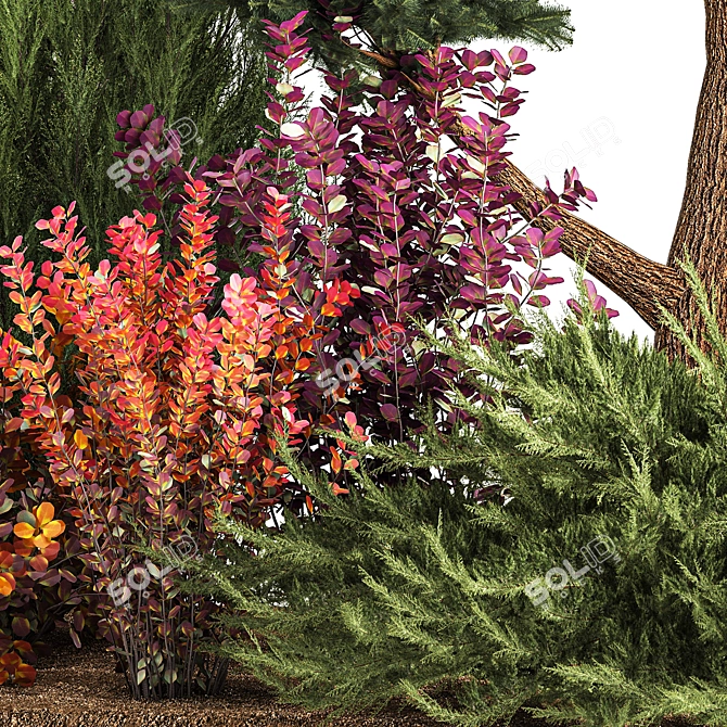 Alpine Garden Greenery Set 3D model image 5