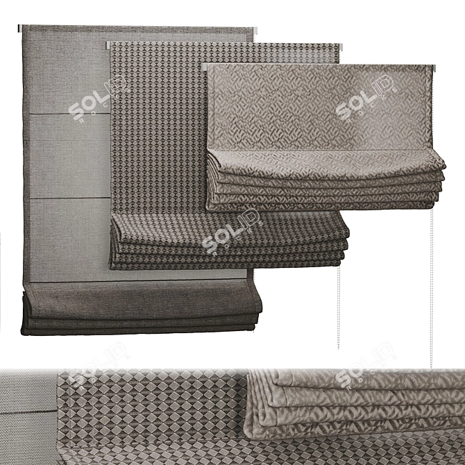 Roman Curtain Set 001 3D model image 1