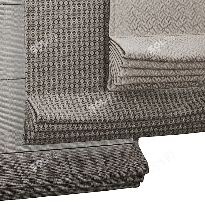 Roman Curtain Set 001 3D model image 2