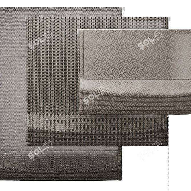 Roman Curtain Set 001 3D model image 5