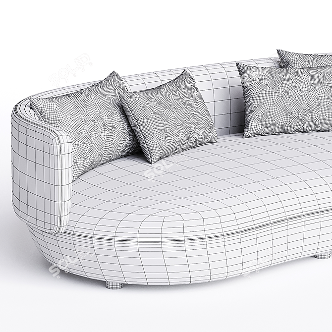 Eco-Friendly 3-Seater Sofa Wentz 3D model image 6