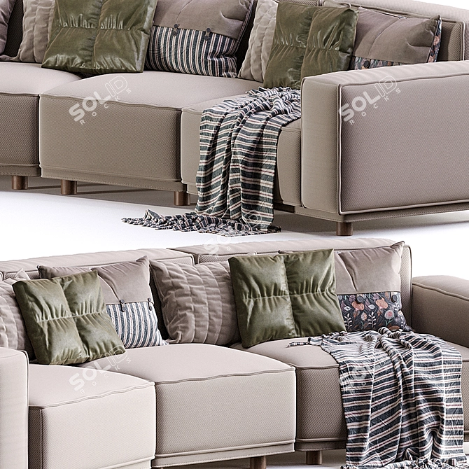 Marechiaro Curved Sofa - Italian Elegance 3D model image 2