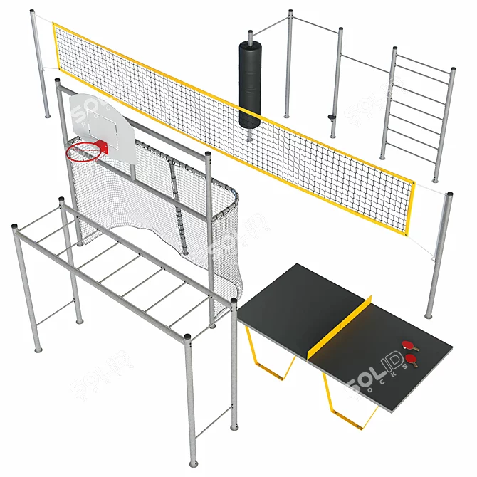 Aréa Outdoor Sports Equipment Set 3D model image 1