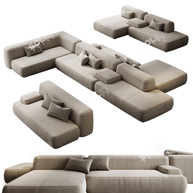 Versatile Lema Cloud Modular Sofa 3D model image 1
