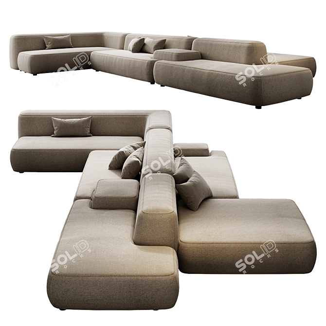Versatile Lema Cloud Modular Sofa 3D model image 2