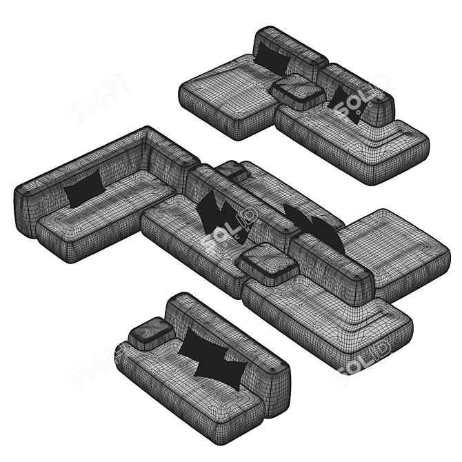Versatile Lema Cloud Modular Sofa 3D model image 6