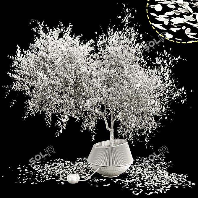 Modern Decorative Tree Set 3 3D model image 7