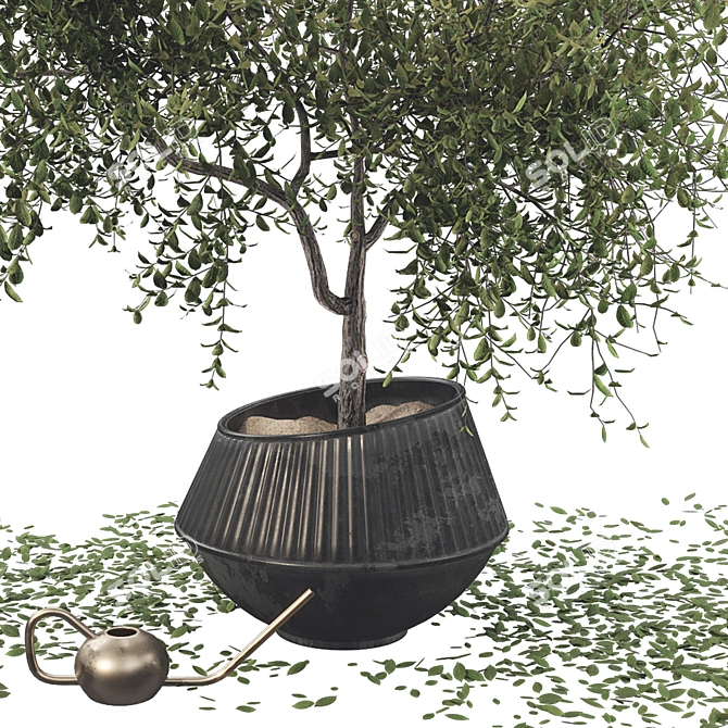 Modern Decorative Tree Set 3 3D model image 12