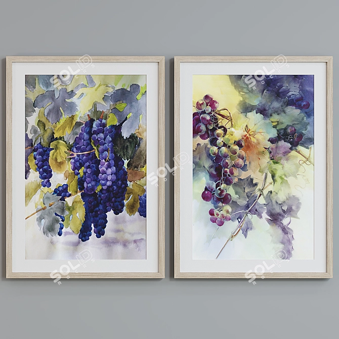 Modern Vine Picture Frame Set 3D model image 3