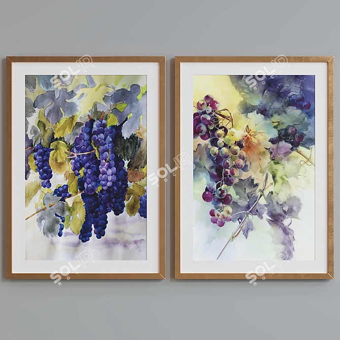 Modern Vine Picture Frame Set 3D model image 4