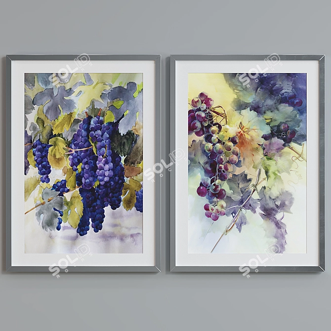 Modern Vine Picture Frame Set 3D model image 5