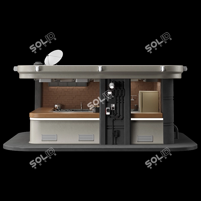 Mini Restaurant 3ds Max V-Ray 3D model image 2