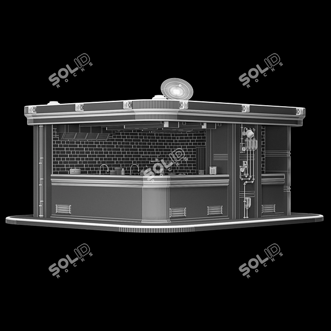 Mini Restaurant 3ds Max V-Ray 3D model image 5